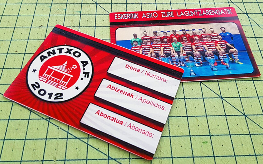 Carnet de socio «Antxo A.F.» en tarjeta de PVC
