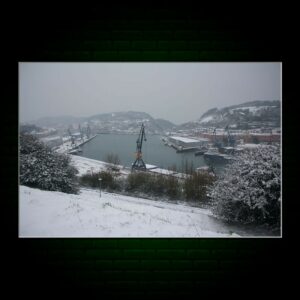 PVC-Forex 35X21cm - Pasaia con Nieve (Puerto)