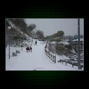 PVC-Forex 35X25cm - Pasaia con Nieve (Bidegorri)