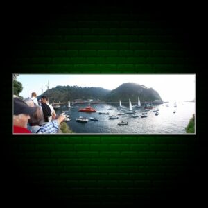 PVC-Forex 50x15cm - Barcos tras L'Hermione