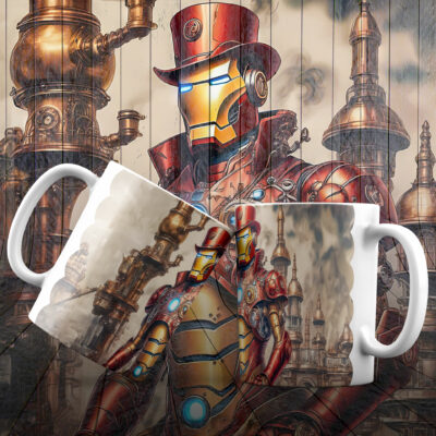 AI-Art - Iron Man Steampunk (Taza personalizada)