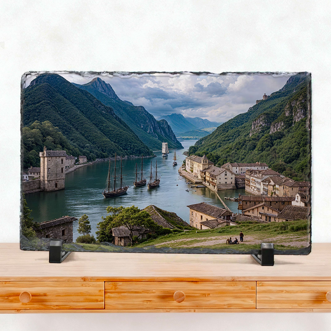 Foto-Pizarra – Oarsoaldea XIX (1852) Pasaia, vista desde Santa Ana