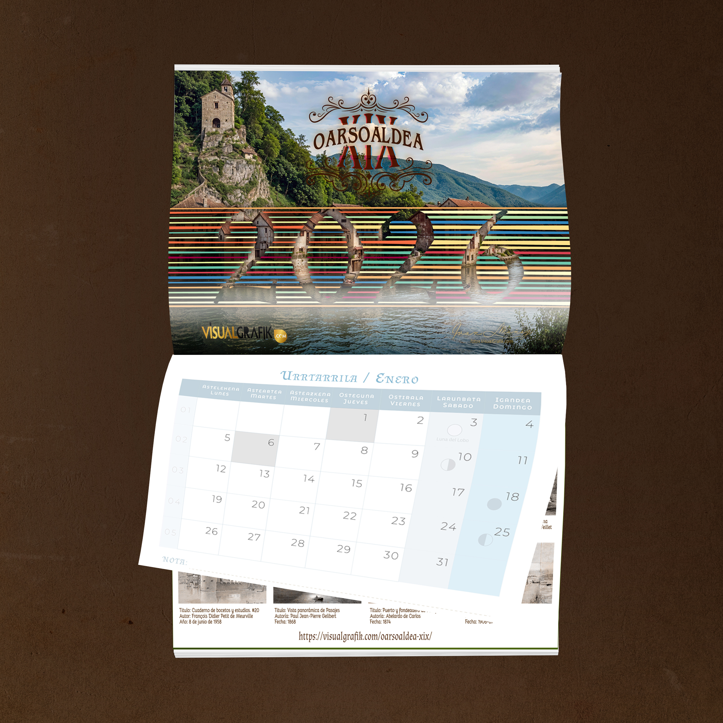 Calendario Oarsoaldea XIX: 12 meses (Grapado)