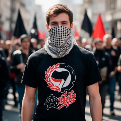 (La Tostadora) Camiseta: (A)ntifa
