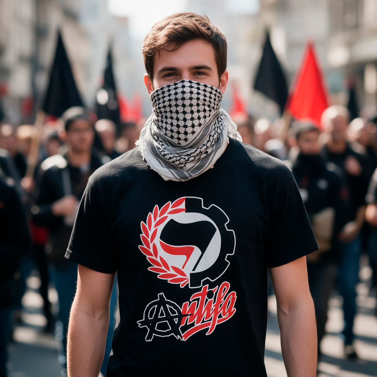 (La Tostadora) Camiseta: (A)ntifa